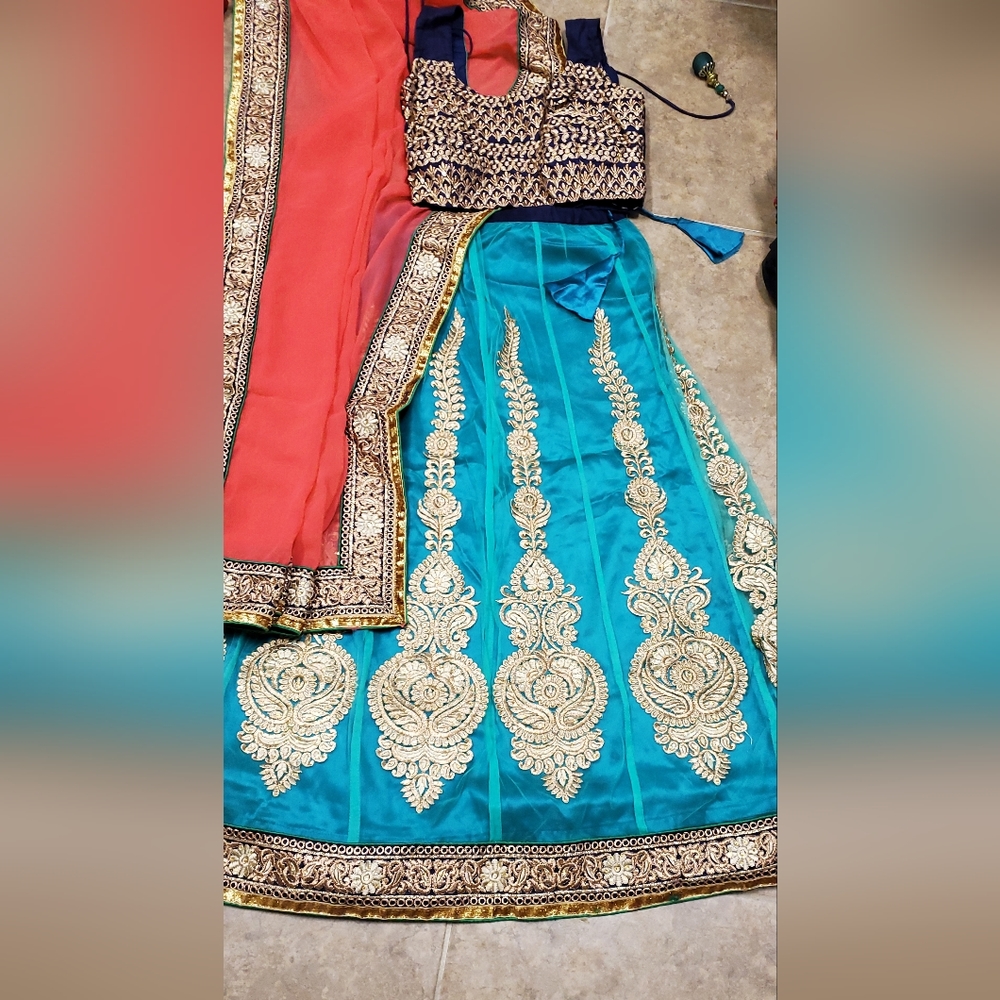 Indian pakistani lahangacholi chaniyacholi crocktop anarkali salvarsuit
